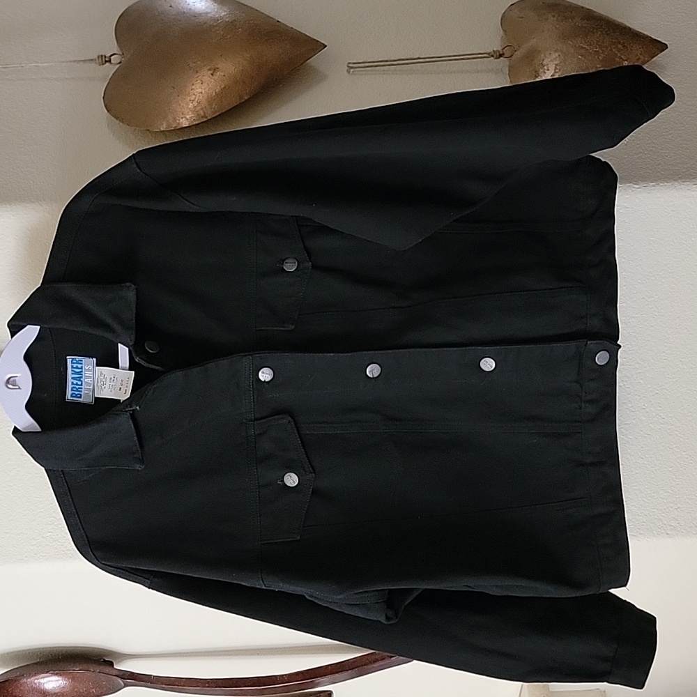 BREAKER JEANS Black Denim Jacket size M